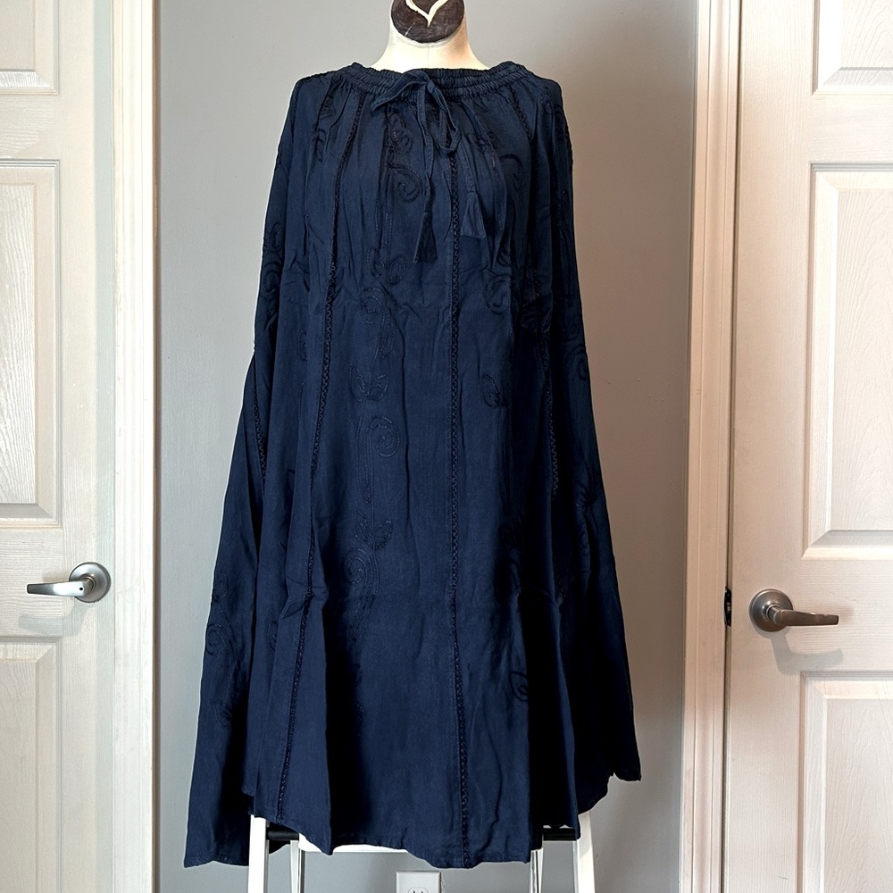 Boho style enzyme washed skirt denim look